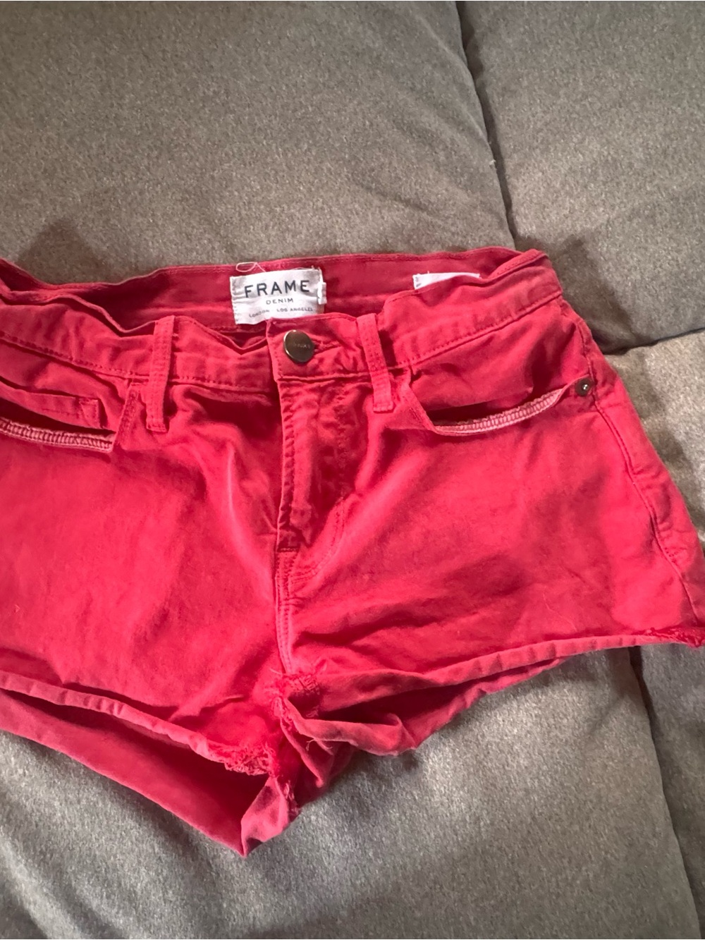 Frame Denim Bright Red Women's Jean Shorts